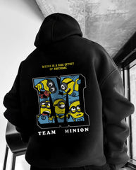 Oversized Team Minion Graphic Printed Heavy GSM Hoodie