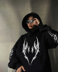 Oversized Vector Talon Graphic Printed Heavy GSM Hoodie