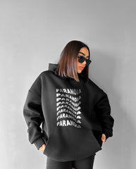 Oversized Paranoia Graphic Printed Heavy GSM Hoodie