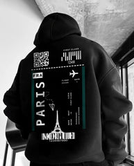 Oversized Paris Graphic Printed Heavy GSM Hoodie