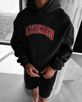 Oversized Chicago Graphic Printed Heavy GSM Hoodie