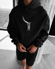 Oversized Moon Fall Graphic Printed Heavy GSM Hoodie