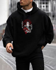 Oversized Demon Blade Graphic Printed Heavy GSM Hoodie