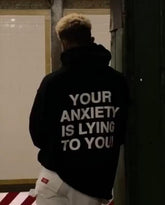 Oversized Anxiety Graphic Printed Heavy GSM Hoodie
