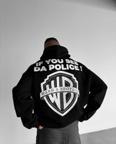 Oversized Police Graphic Printed Heavy GSM Hoodie