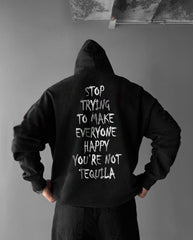 Oversized Tequila Graphic Printed Heavy GSM Hoodie