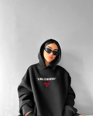 Oversized Bull Graphic Printed Heavy GSM Hoodie