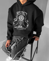 Oversized Blunt Graphic Printed Heavy GSM Hoodie