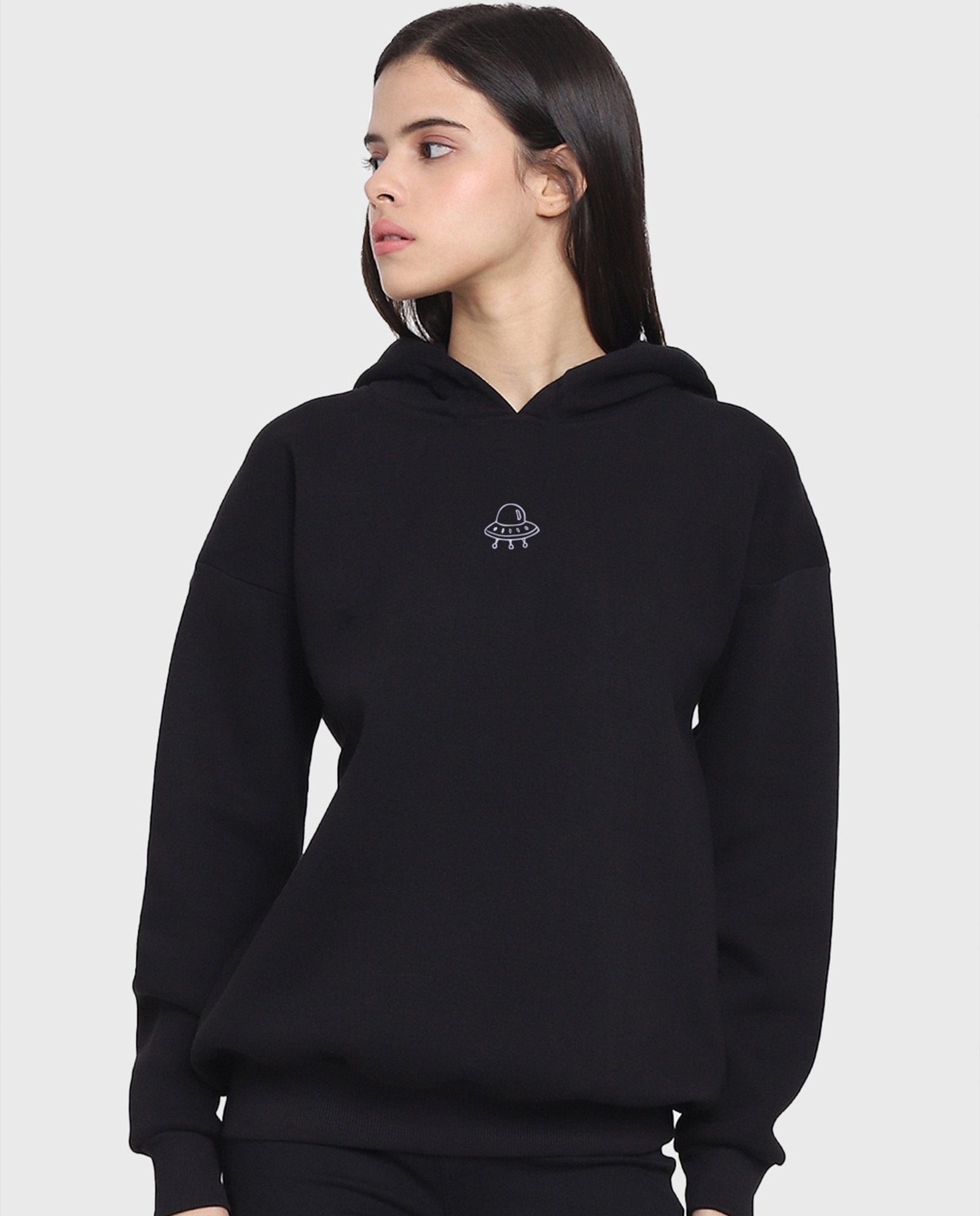 Oversized Space Graphic Printed Heavy GSM Hoodie