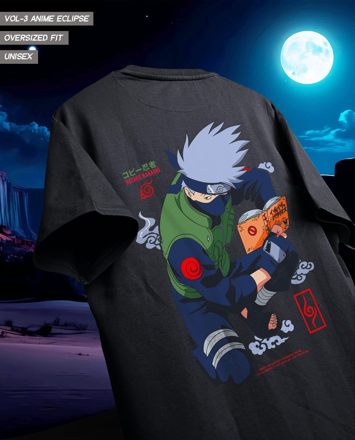 Kakashi Hatake Oversized Graphic Tee