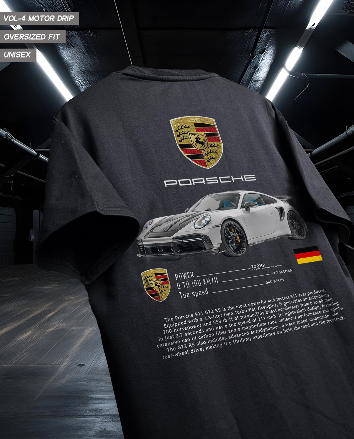Porsche-911 Oversized Graphic Tee