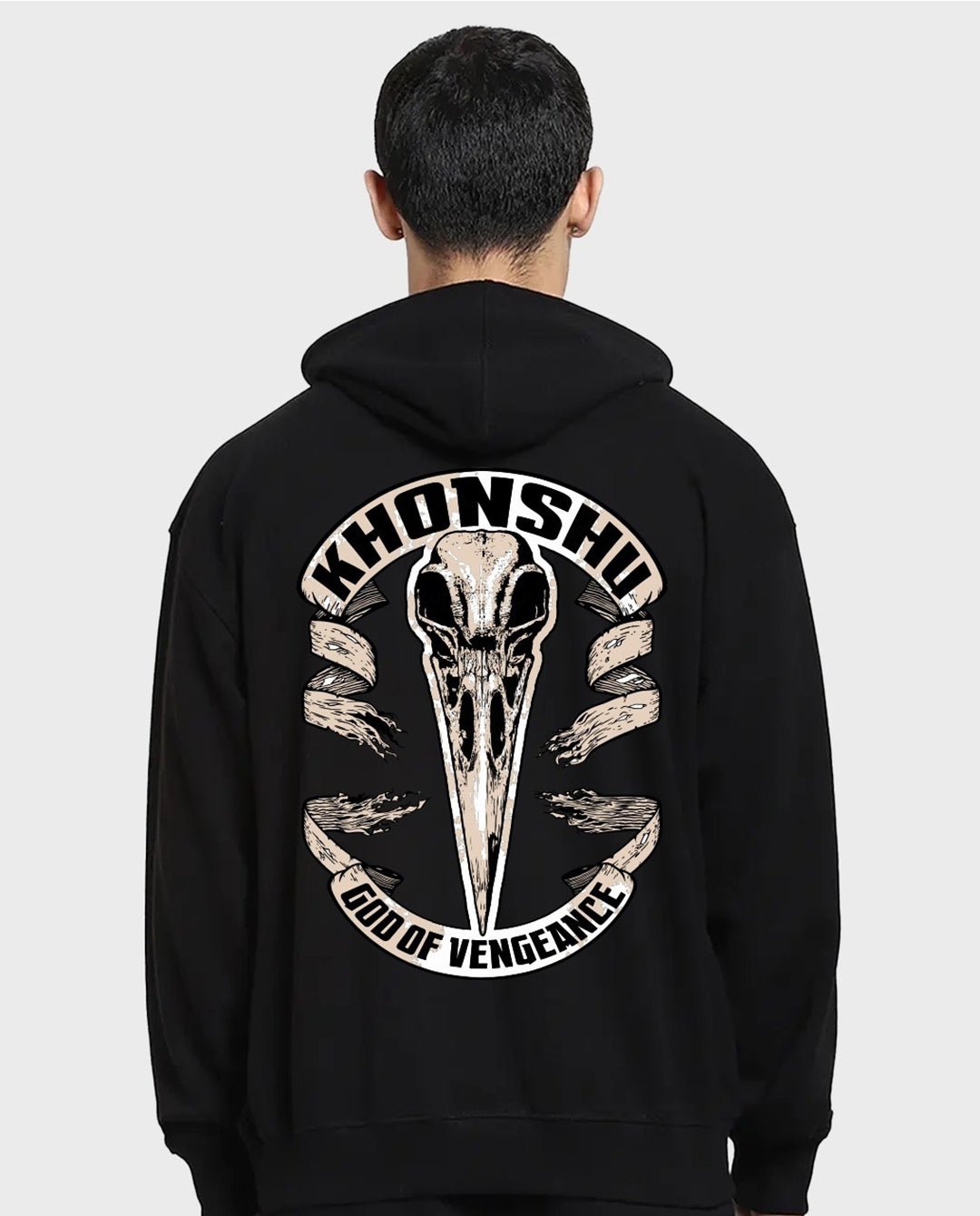 Oversized KHONSHU Graphic Printed Heavy GSM HoodiE