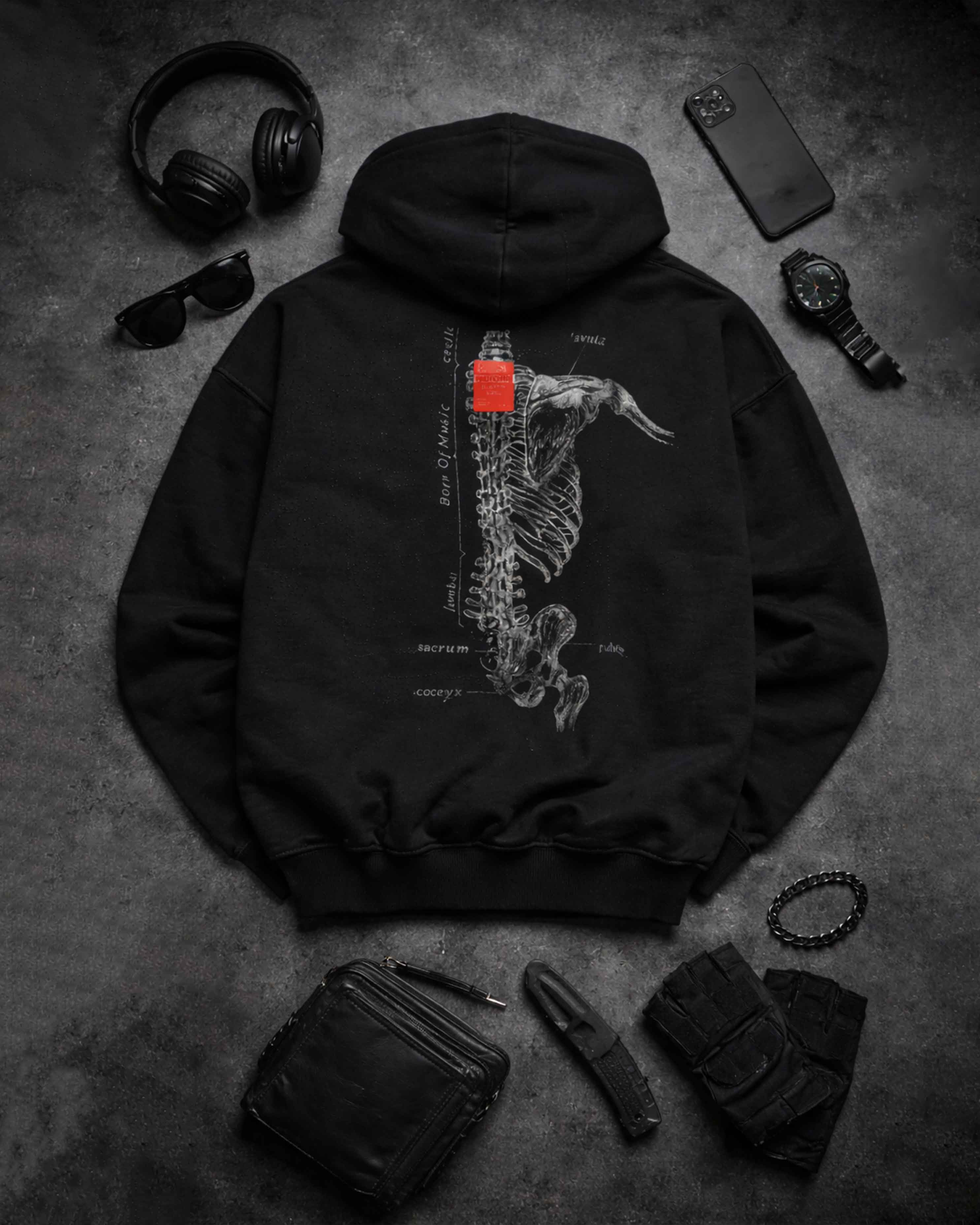 Oversized AXIS.01 Graphic Printed Heavy GSM Hoodie