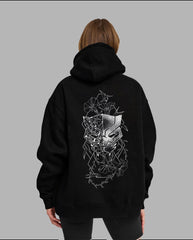 Oversized Black Panther Graphic Printed Heavy GSM Hoodie