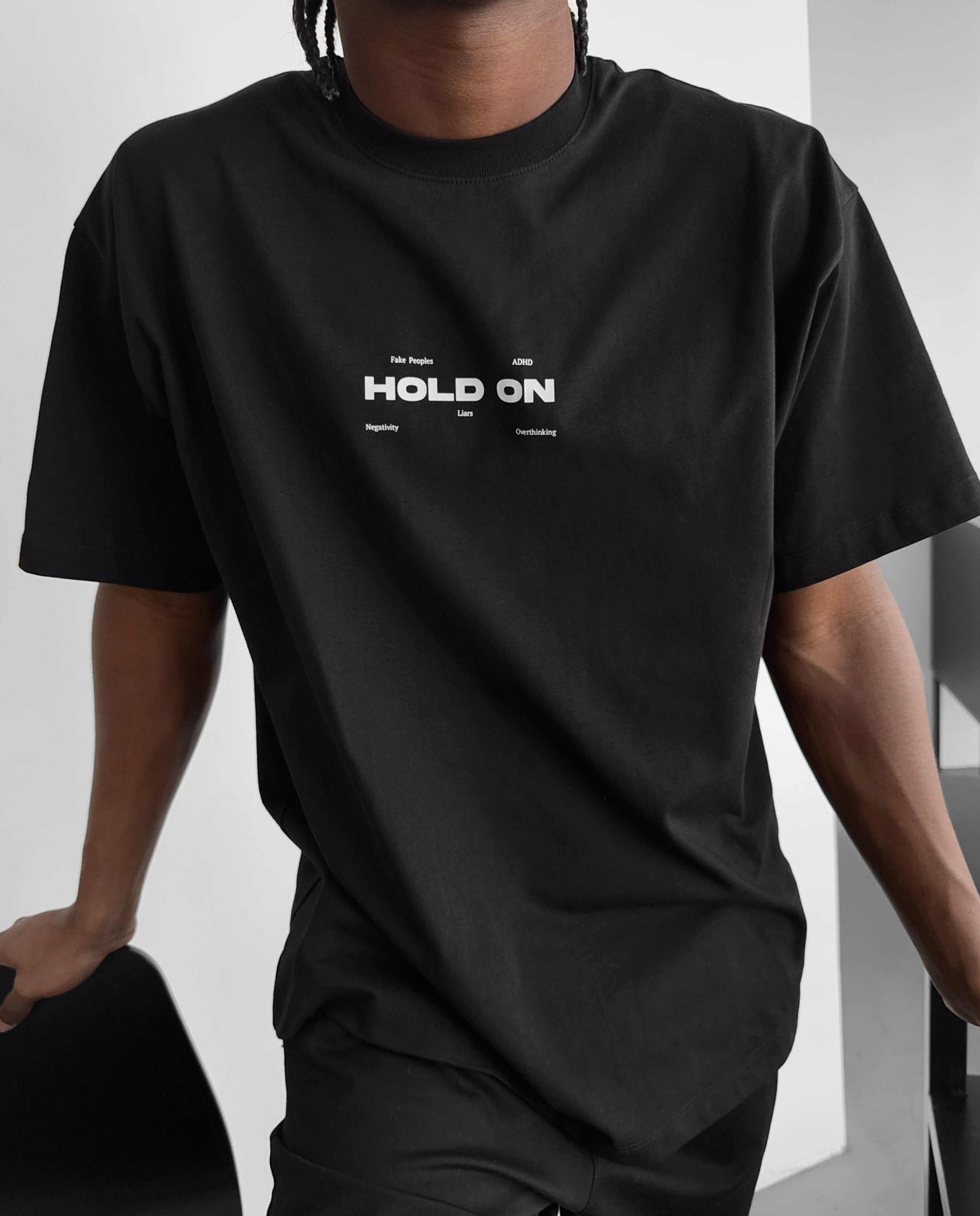 Hold On Oversized Graphic Tee