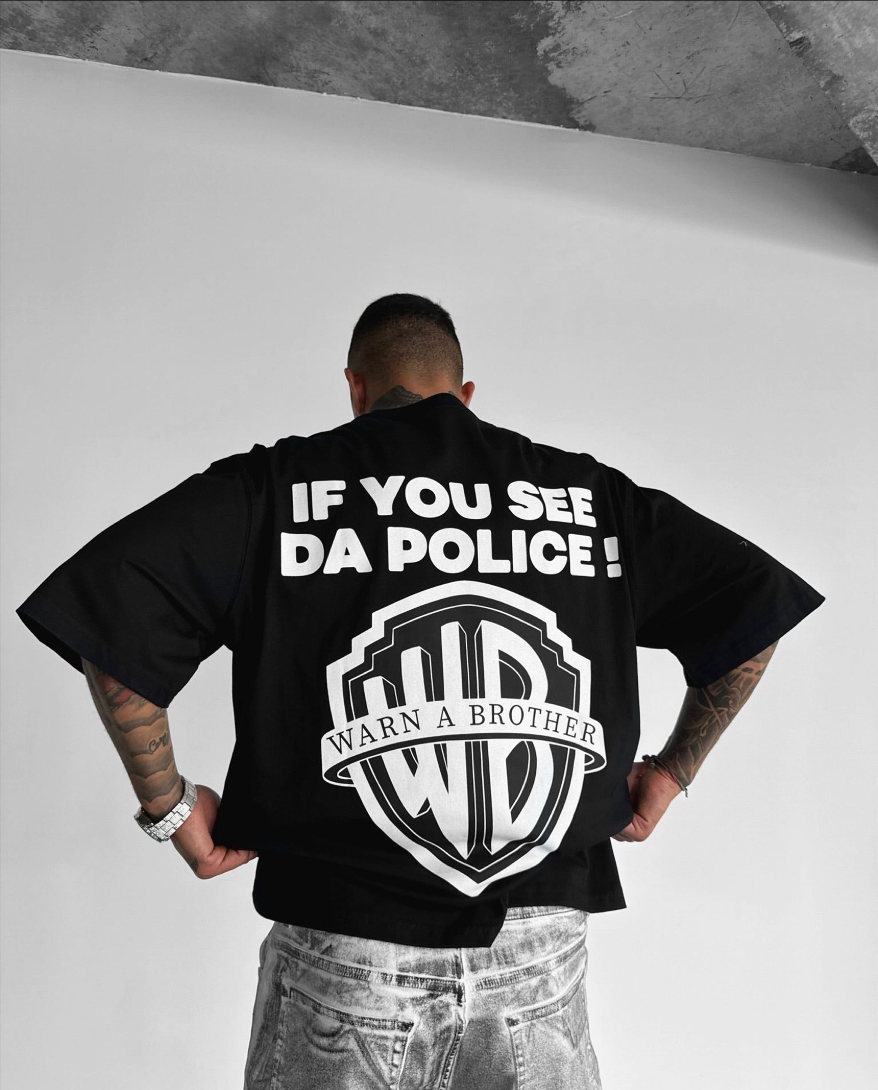See Da Police Oversized Graphic Tee