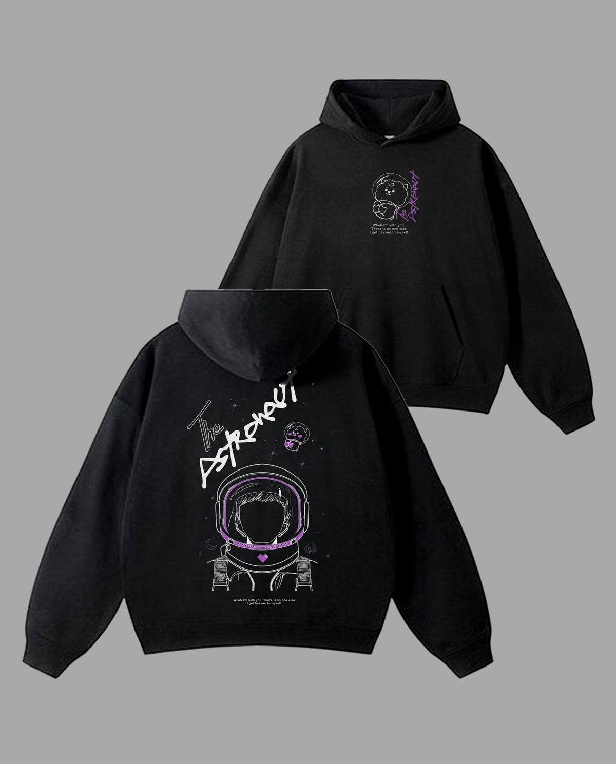 Oversized Astronaut Graphic Printed Heavy GSM Hoodie