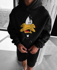 Oversized Duck Graphic Printed Heavy GSM Hoodie