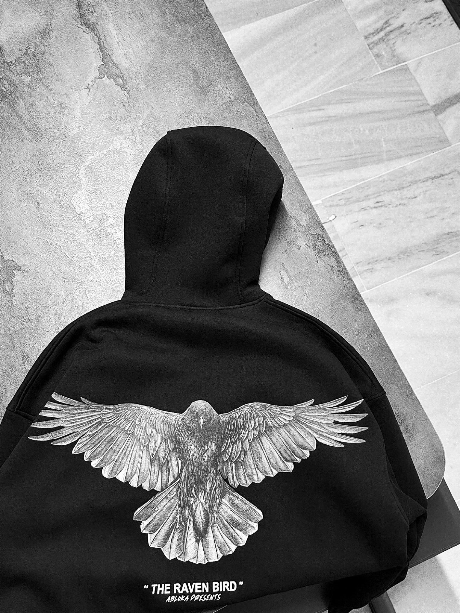 Oversized Raven Graphic Printed Heavy GSM Hoodie